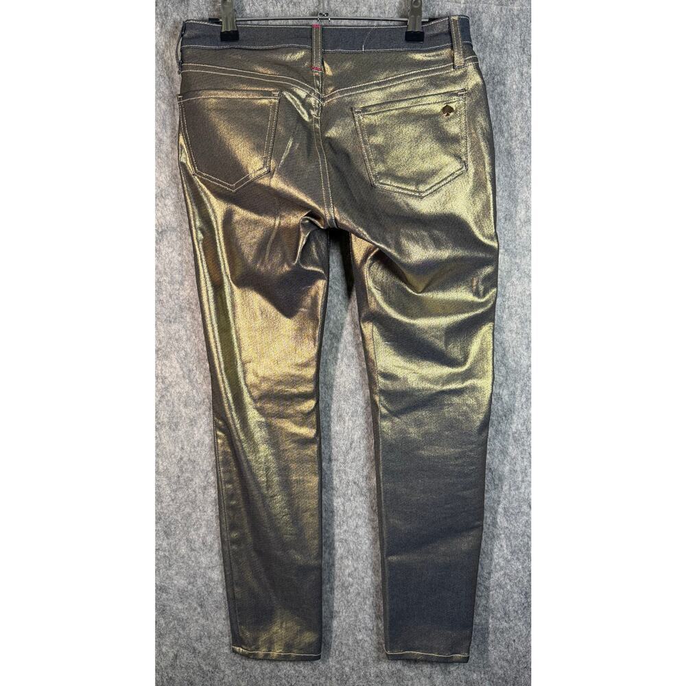 NWOT Kate Spade Broome Street Skinny Jeans Gold Bronze Metallic Size 27 - Picture 2 of 8